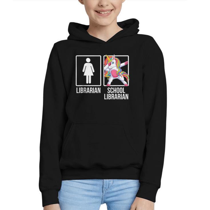 Back To School Library Unicorn Book Lover School Librarian Graphic Youth Hoodie
