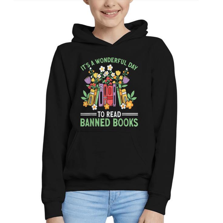 Banned Books Week Librarian Reading Graphic Youth Hoodie