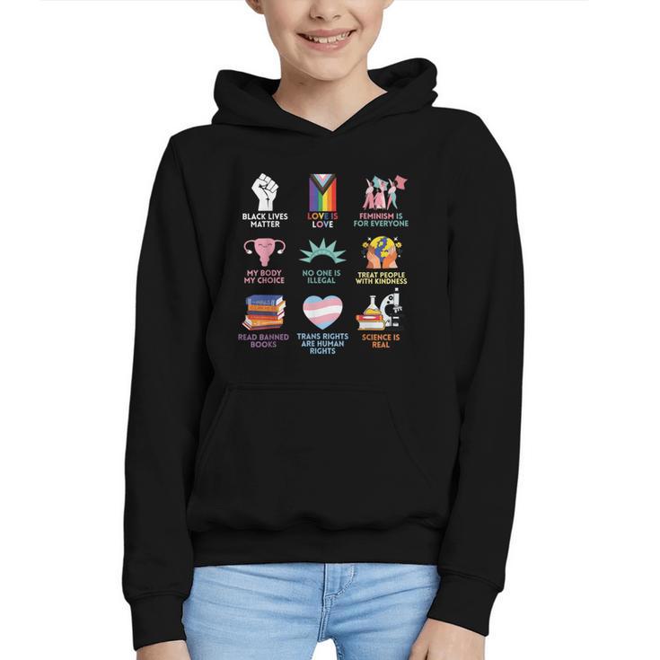 BLM Human Rights Feminism Trans Science Books LGBTQ Quote Graphic Youth Hoodie