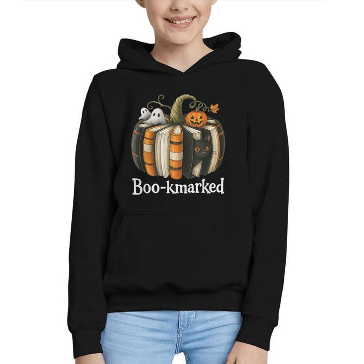 Boo-Kmarked Fall Pumpkin Books Halloween Teacher Teaching Graphic Youth Hoodie