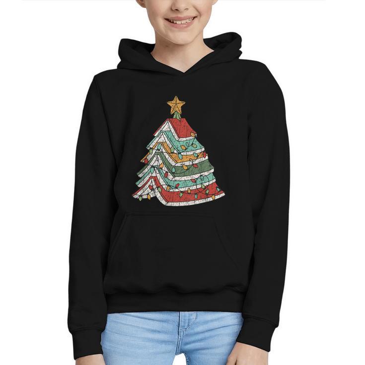 Book Christmas Tree For Librarians Book Lovers Graphic Youth Hoodie