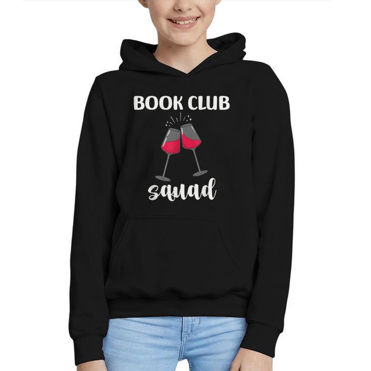 Book Club Squad Reading Bookworm Wine Lover Humor Graphic Youth Hoodie