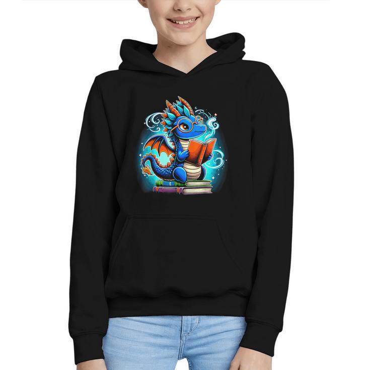 Book Dragon Reading Lover Graphic Youth Hoodie