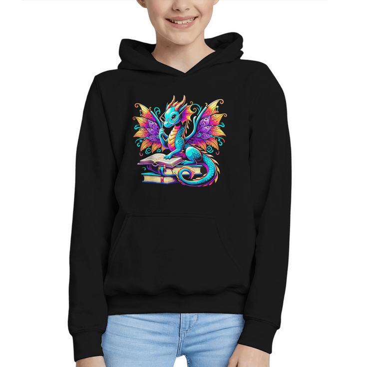 Book Dragon Reading Graphic Youth Hoodie