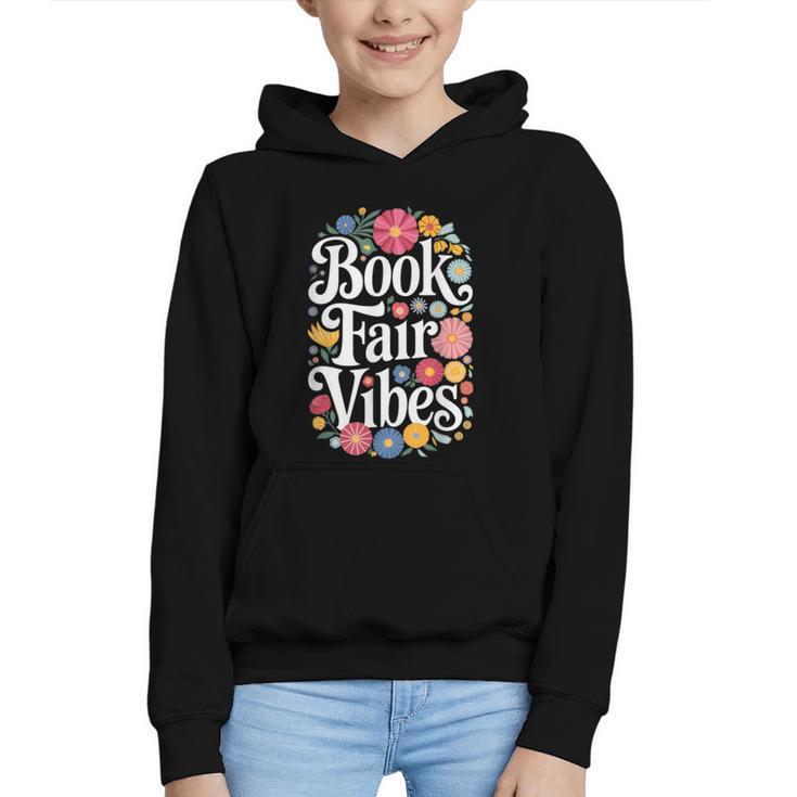 Book Fair Vibes Groovy 70s Retro School Librarian Graphic Youth Hoodie