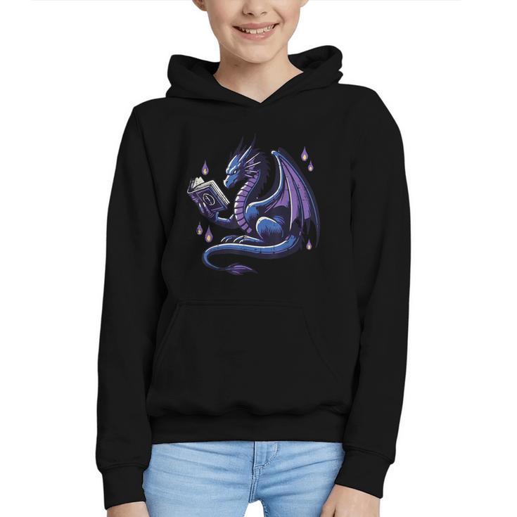 Book Lover Dragon Reading Cool Fantasy Women Girls Kids Men Graphic Youth Hoodie