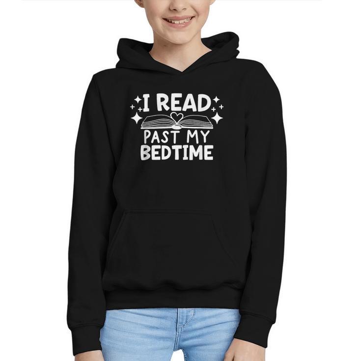 Book Lover Reading Bookish Floral I Read Past My Bedtime Graphic Youth Hoodie