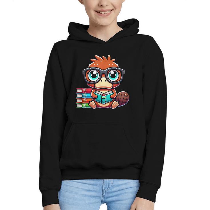 Book Lover Reading Platypus Graphic Youth Hoodie