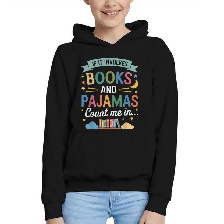 Book Lovers Reading Bedtime Cozy Pajama For Librarians Graphic Youth Hoodie