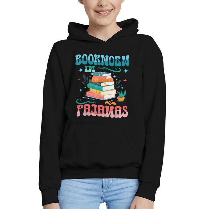 Book Reader Librarian Bookworm In Pajamas Book And Pajama Graphic Youth Hoodie