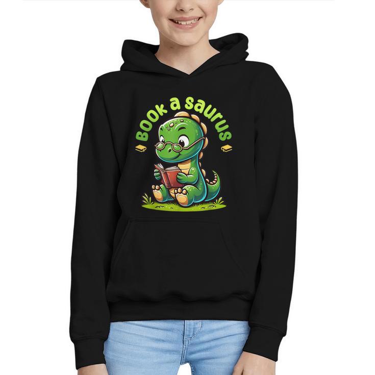 Book A Saurus Bookasaurus Dinosaur Book Girls Boys Toddler Graphic Youth Hoodie