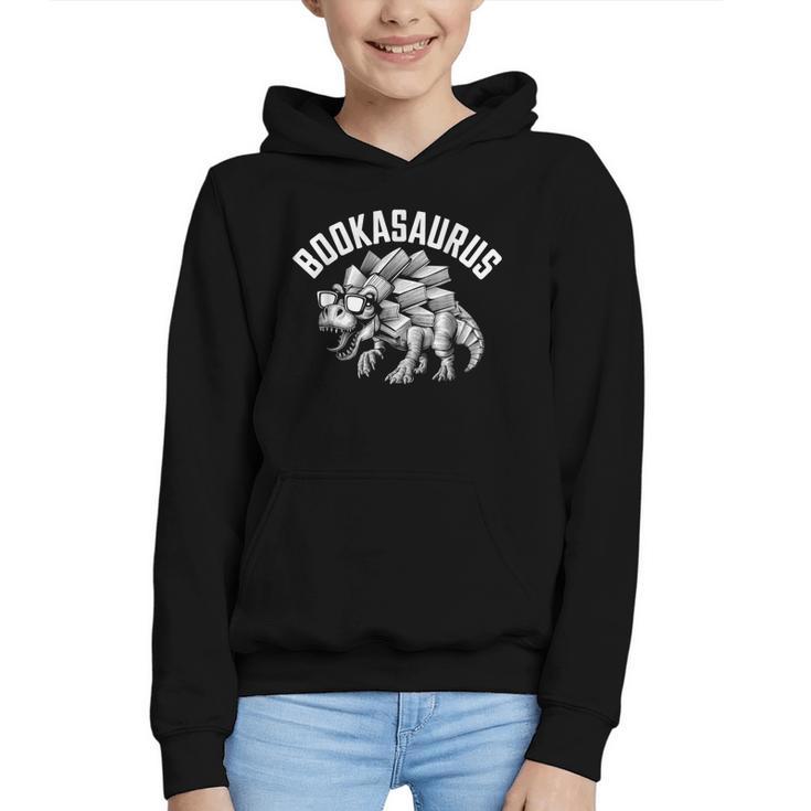 Book T-Rex Dino Bookworm Reading Book Dinosaur Graphic Youth Hoodie