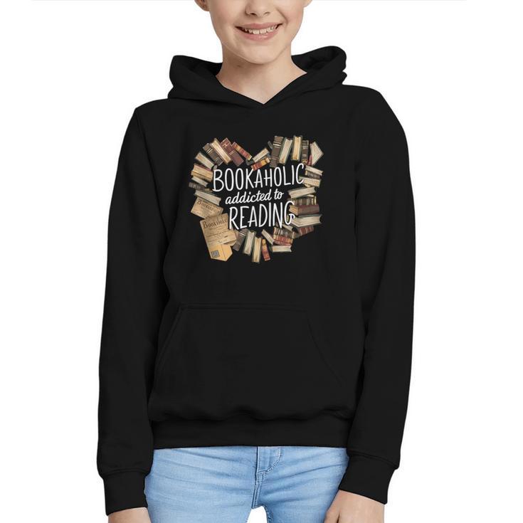 Bookaholic Addicted To Reading Book Lovers Literacy Graphic Youth Hoodie