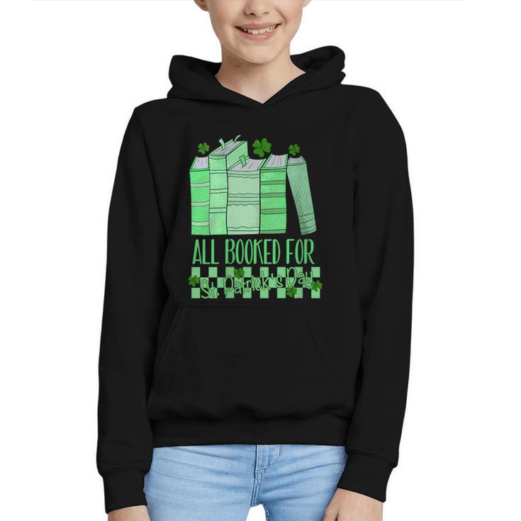 All Booked For St Patrick's Day Book Lover Lucky Shamrock Graphic Youth Hoodie