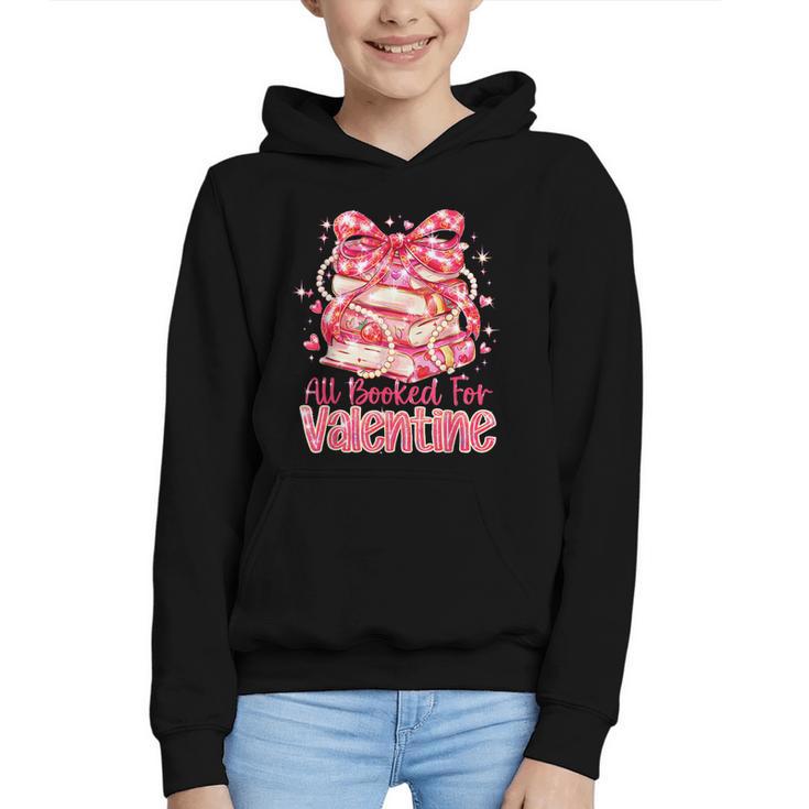All Booked For Valentine Cute Pink Book Lover Aesthetic Graphic Youth Hoodie