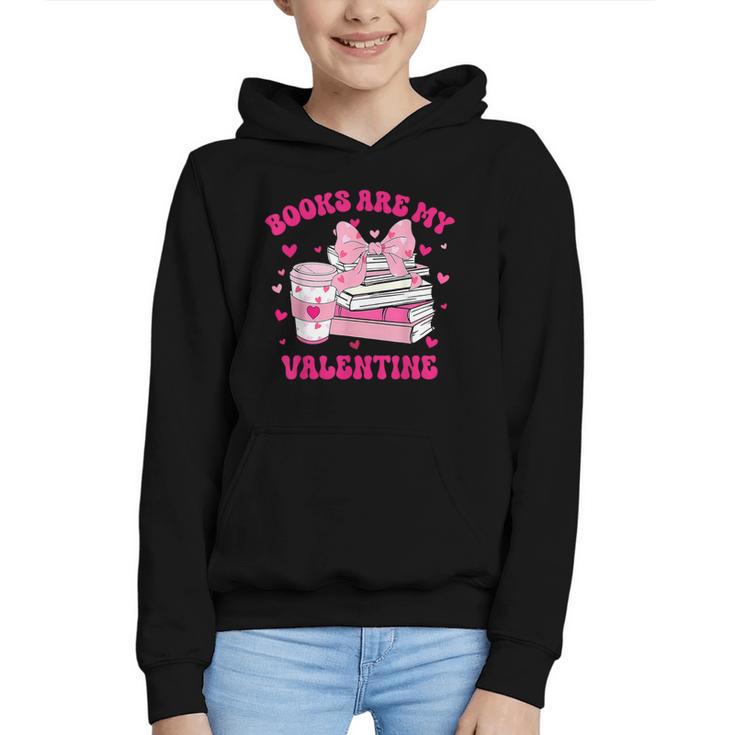 All Booked For Valentines Book Reading Coquette Bow Graphic Youth Hoodie