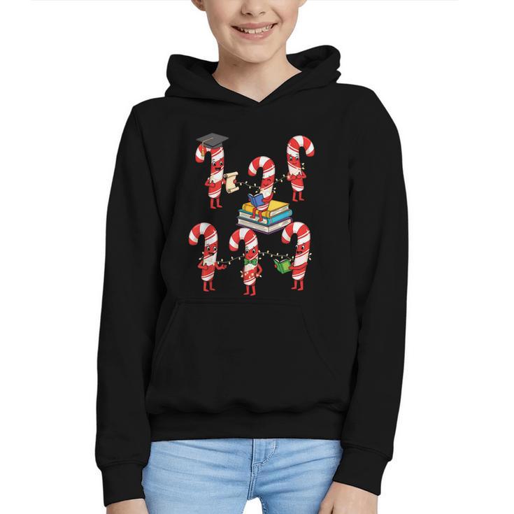 Bookmas Christmas Books Shirt Candy Cane Bookworm Graphic Youth Hoodie