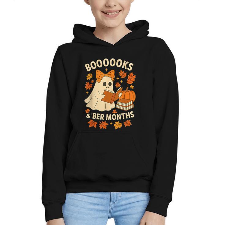 Books And BER Months Fall Librarian Reading Halloween Graphic Youth Hoodie