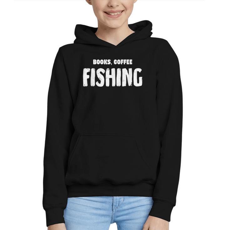 Books Coffee Fishing Graphic Youth Hoodie