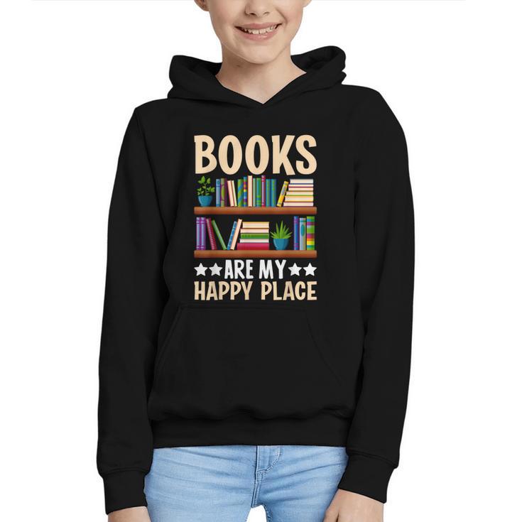 Books Are My Happy Place Graphic Youth Hoodie