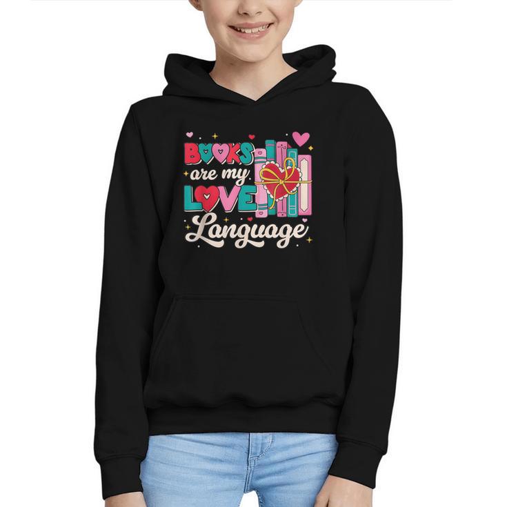 Books Are My Love Language Graphic Youth Hoodie