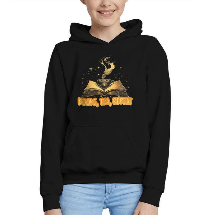 Books Tea Repeat Graphic Youth Hoodie