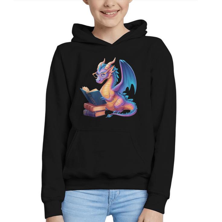 Bookworm Book Lover Women Girls Dragon Reading Graphic Youth Hoodie