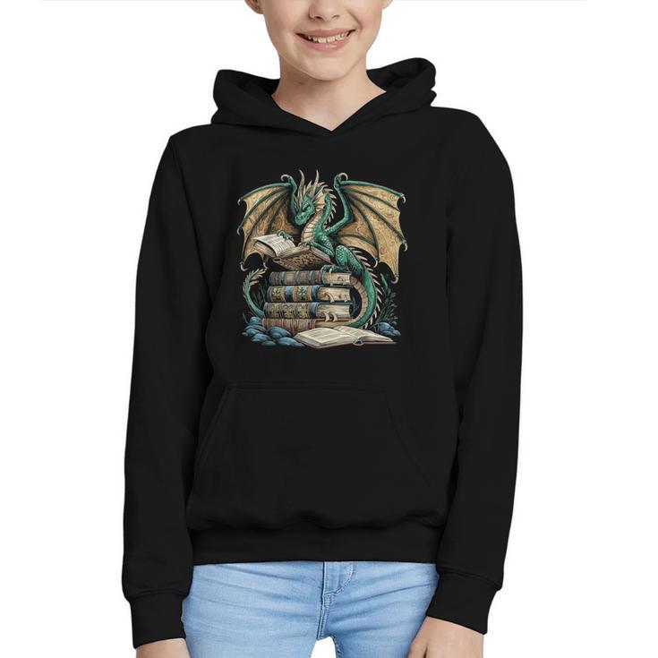 Bookworm Dragons Reading Book Dragons And Books Graphic Youth Hoodie