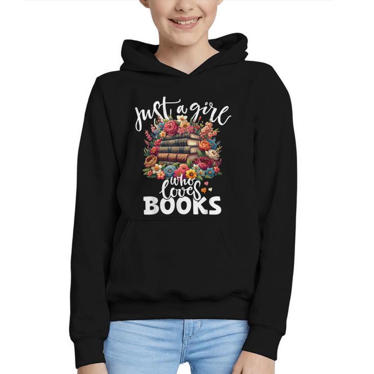 Bookworm For Women Just A Girl Who Loves Books Graphic Youth Hoodie