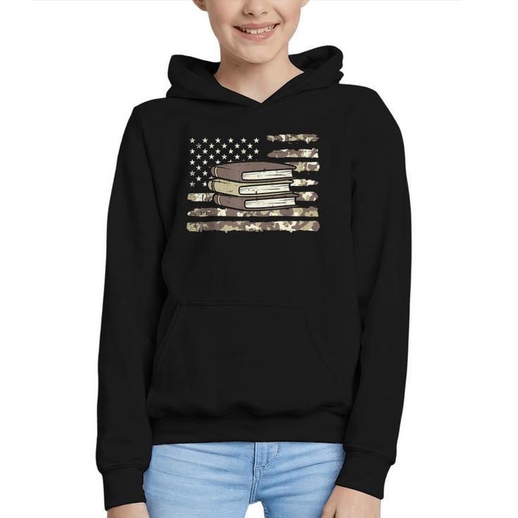 Camo Across America Read Reading Book Librarian Men Women Graphic Youth Hoodie