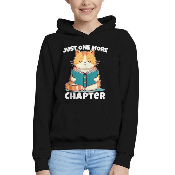 Cat Reading Books Bookworm Read One More Chapter Graphic Youth Hoodie