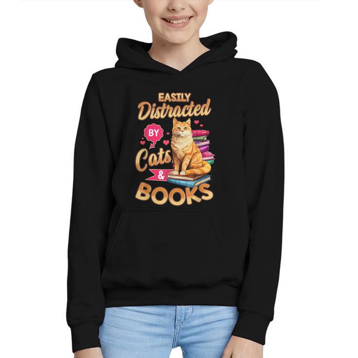 Cat Shirts For Women Book Lover Shirt Cats And Books Graphic Youth Hoodie