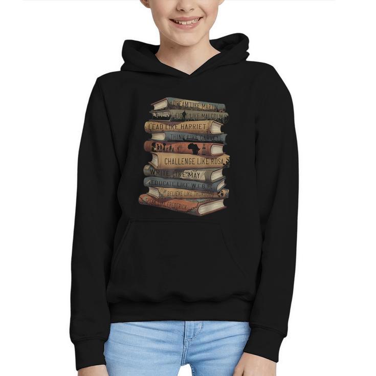 Celebrating History Month Floral Books Teacher Graphic Youth Hoodie