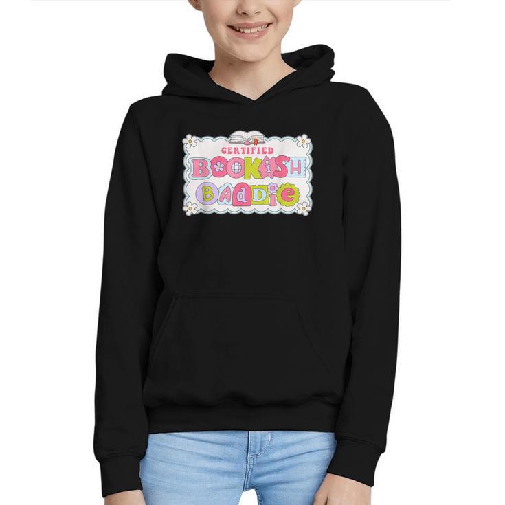 Certified Bookish Baddie Cute Book Lover Graphic Youth Hoodie