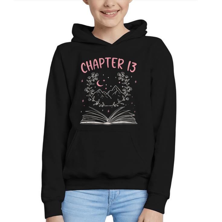 Chapter 13 Birthday Reading Book Lovers 13 Year Old Graphic Youth Hoodie