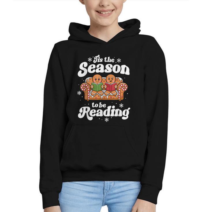 Christmas Book Lover Gingerbread Library Reading Bookaholic Graphic Youth Hoodie