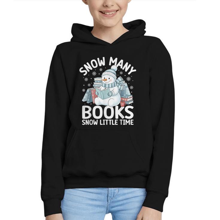 Christmas Reading Snowman So Many Books Men Women Kids Graphic Youth Hoodie