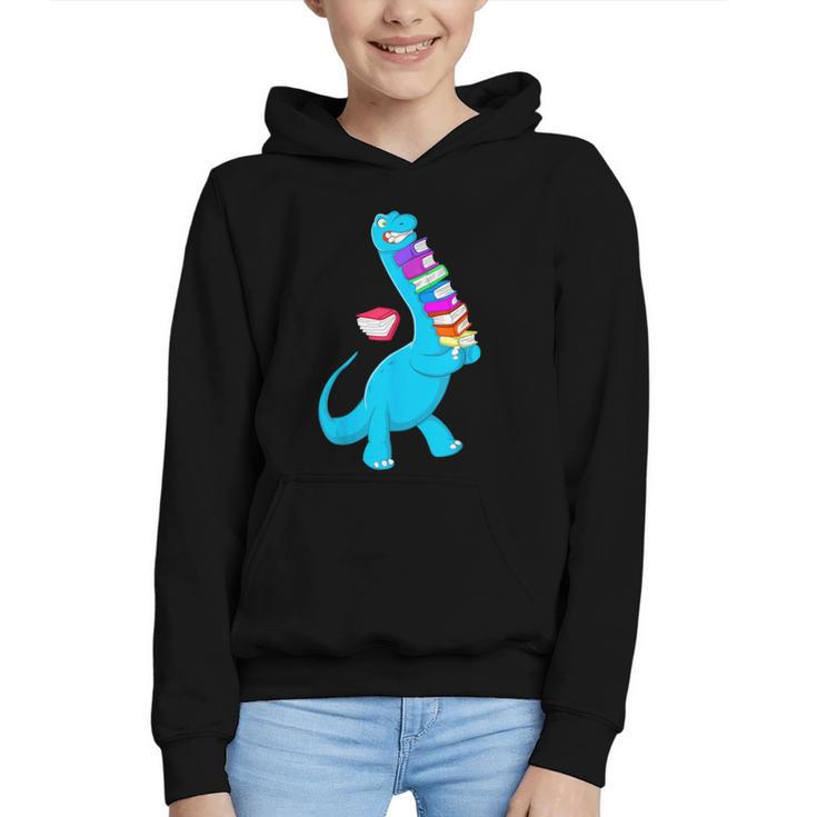 Cool Dinosaur Books Art For Men Women Libarian Book Lover Graphic Youth Hoodie