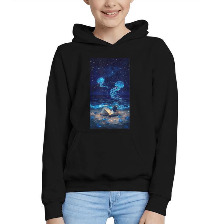Cosmic Botanical Book Lover Reading Graphic Youth Hoodie