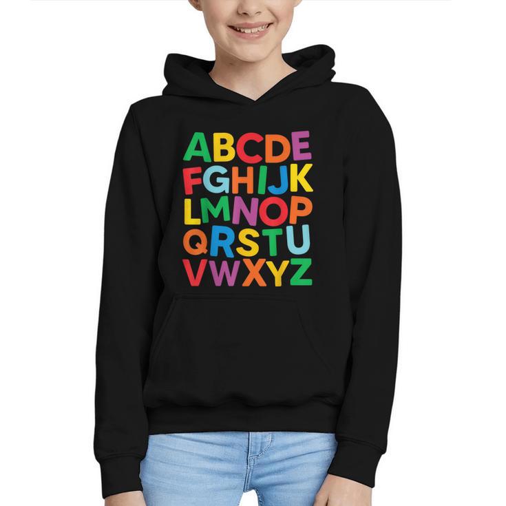 Cute ABCs Shirt Alphabet Colorful Letters Reading Books Kids Graphic Youth Hoodie