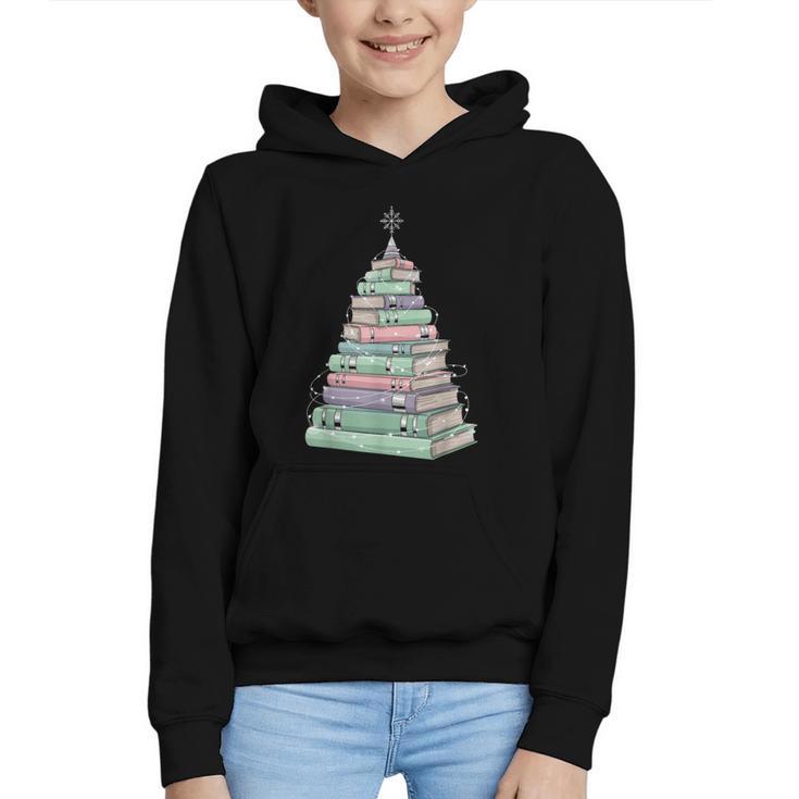 Cute Bookmas Christmas Book Tree Book Lover Teacher Graphic Youth Hoodie