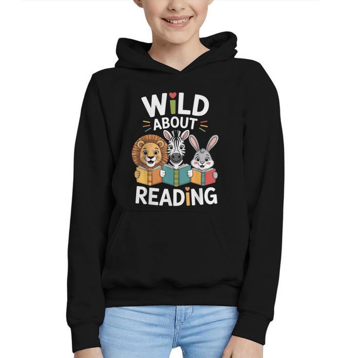 Cute Wildlife Zoo Animals For Book Reader Bookworms Graphic Youth Hoodie