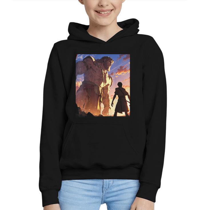 David And Goliath Bible Book Of Samuel Famous Bible Story Graphic Youth Hoodie