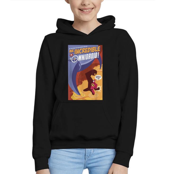 Disney Pixar The Incredibles Omnidroid Comic Book Cover Graphic Youth Hoodie