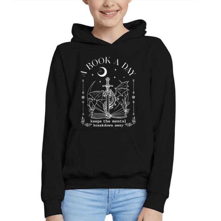 Dragon A Book A Day Keeps The Mental Breakdown Away Graphic Youth Hoodie