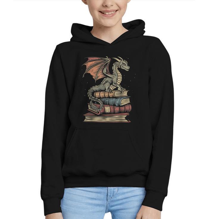 Dragon Fantasy Book Lover Book Nerd Graphic Youth Hoodie