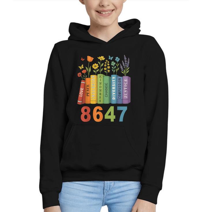 Equal Rights Book Flower Resist 86 47 Feminist Women Rights Graphic Youth Hoodie