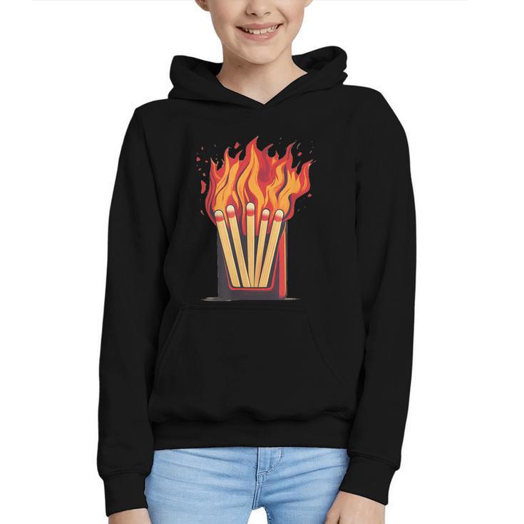 Flames And Lighter Costume For Matchbook Lovers Graphic Youth Hoodie