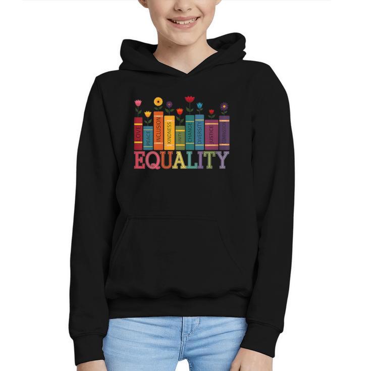 Floral Flower Book Equality Human Rights Women's Rights Graphic Youth Hoodie