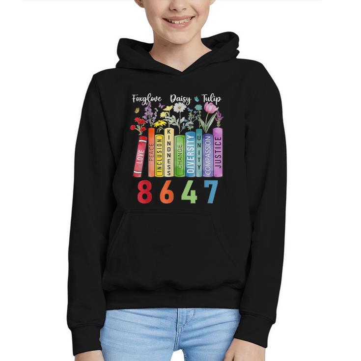 Floral Foxglove Daisy Tulip 8647 Books Lover Blooming Flower Graphic Youth Hoodie